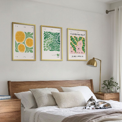 Set tablouri decorative Motive pastelate cu fructe și plante