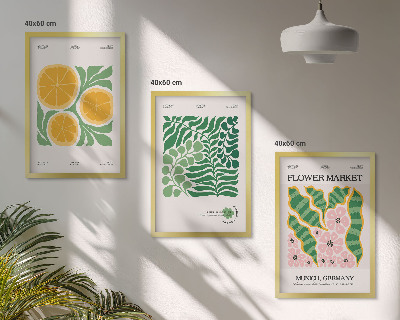 Set tablouri decorative Motive pastelate cu fructe și plante