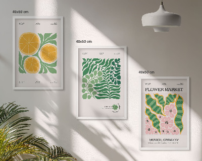 Set tablouri decorative Motive pastelate cu fructe și plante