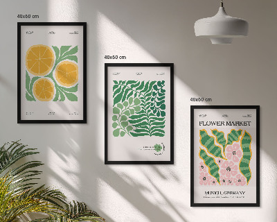 Set tablouri decorative Motive pastelate cu fructe și plante