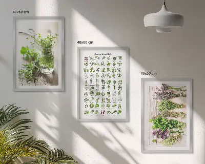 Set de tablouri pentru dormitor cu model de ierburi uscate pentru bucătărie