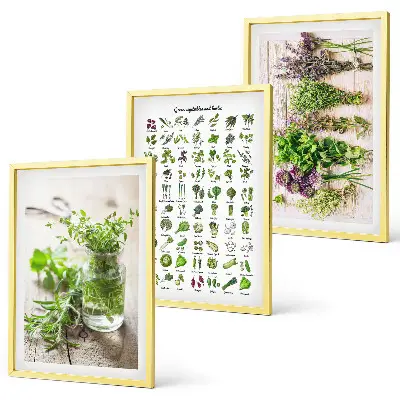 Set de tablouri pentru dormitor cu model de ierburi uscate pentru bucătărie