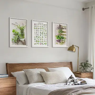 Set de tablouri pentru dormitor cu model de ierburi uscate pentru bucătărie