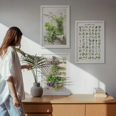Set de tablouri pentru dormitor cu model de ierburi uscate pentru bucătărie