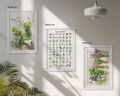 Set de tablouri pentru dormitor cu model de ierburi uscate pentru bucătărie