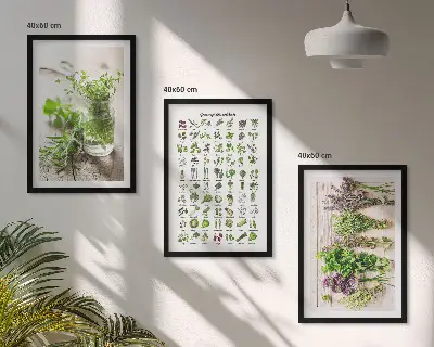 Set de tablouri pentru dormitor cu model de ierburi uscate pentru bucătărie