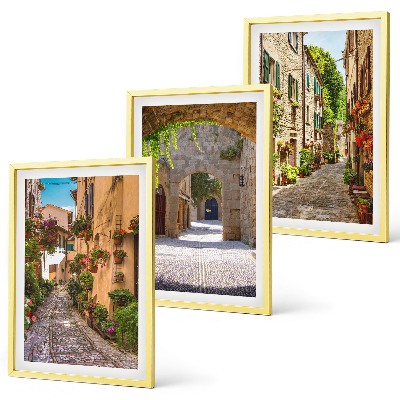 Set tablouri decorative Arhitectură cu flori de străzi italiene