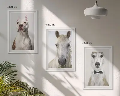 Set de tablouri pentru dormitor cu portrete elegante de câini și cai