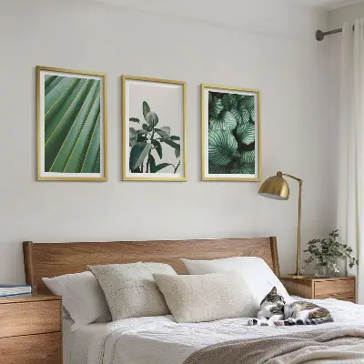 Set de tablouri decorative cu model de frunze tropicale estetice