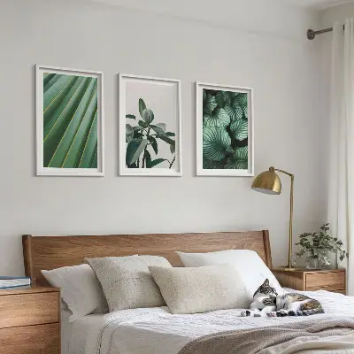 Set de tablouri decorative cu model de frunze tropicale estetice