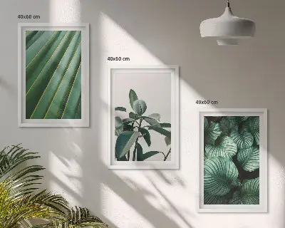 Set de tablouri decorative cu model de frunze tropicale estetice