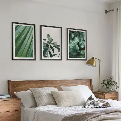 Set de tablouri decorative cu model de frunze tropicale estetice