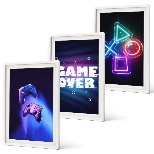 Set tablouri decorative Gamepad-uri Game Over