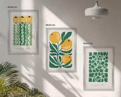 Set tablouri decorative modele cu plante, flori și frunze