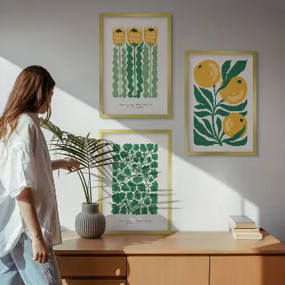 Set tablouri decorative modele cu plante, flori și frunze