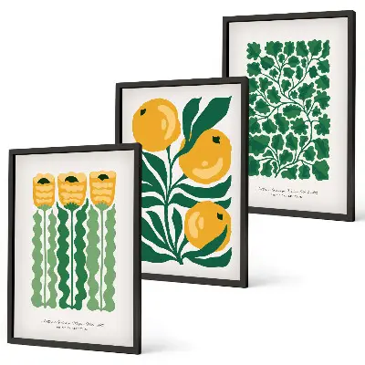 Set tablouri decorative modele cu plante, flori și frunze