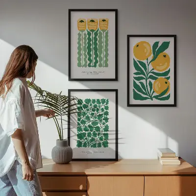 Set tablouri decorative modele cu plante, flori și frunze