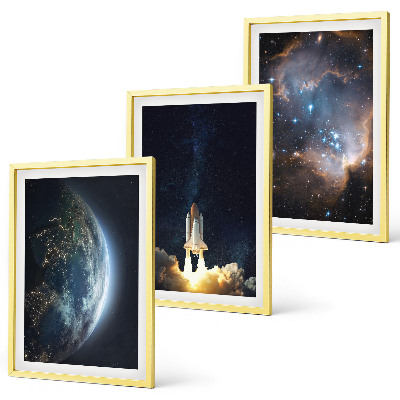 Set tablouri pentru dormitor Galaxia rachetă Space Earth
