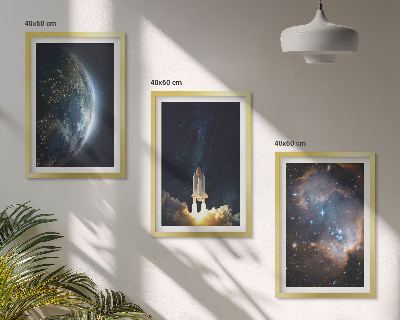Set tablouri pentru dormitor Galaxia rachetă Space Earth