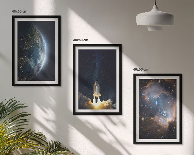 Set tablouri pentru dormitor Galaxia rachetă Space Earth