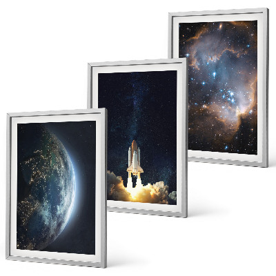 Set tablouri pentru dormitor Galaxia rachetă Space Earth