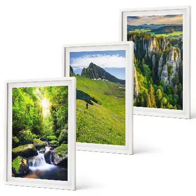 Set de tablouri decorative cu peisaj din pădurea cascadei Munților Verzi