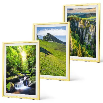 Set de tablouri decorative cu peisaj din pădurea cascadei Munților Verzi
