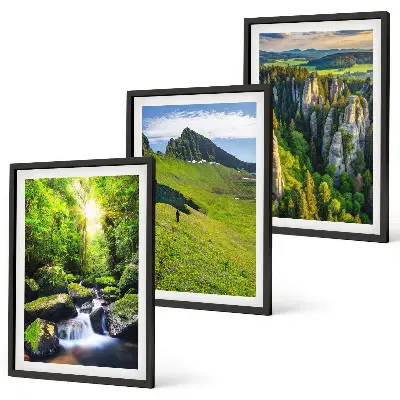 Set de tablouri decorative cu peisaj din pădurea cascadei Munților Verzi