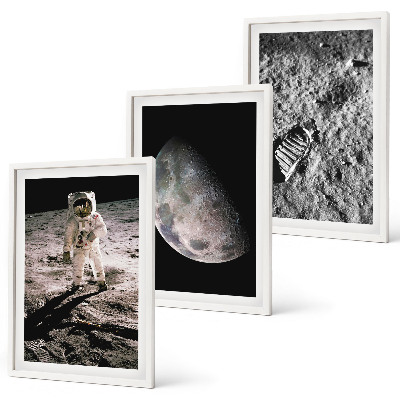 Set tablouri pentru dormitor Fotografie cu astronautul Lunii