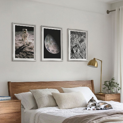 Set tablouri pentru dormitor Fotografie cu astronautul Lunii