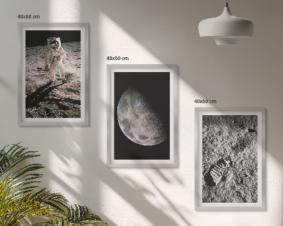 Set tablouri pentru dormitor Fotografie cu astronautul Lunii