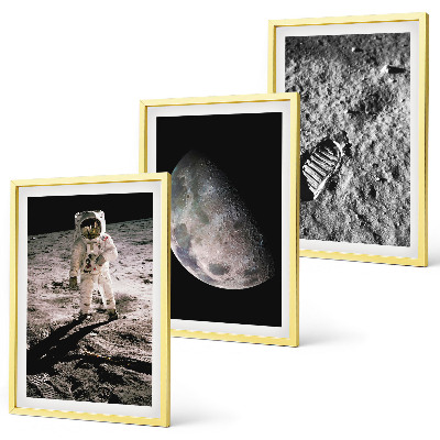 Set tablouri pentru dormitor Fotografie cu astronautul Lunii