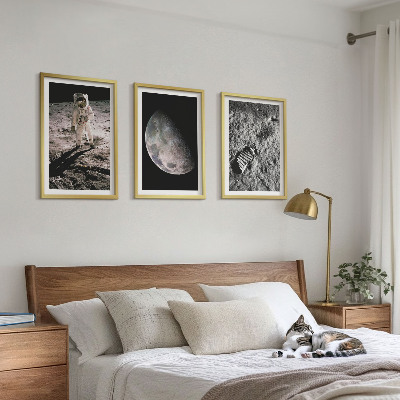 Set tablouri pentru dormitor Fotografie cu astronautul Lunii
