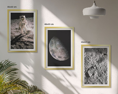 Set tablouri pentru dormitor Fotografie cu astronautul Lunii