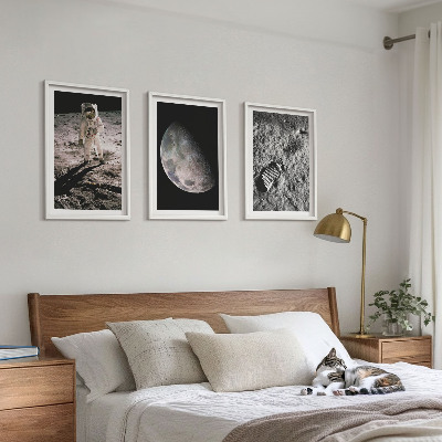 Set tablouri pentru dormitor Fotografie cu astronautul Lunii