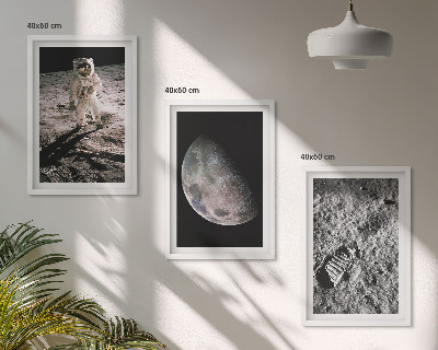 Set tablouri pentru dormitor Fotografie cu astronautul Lunii