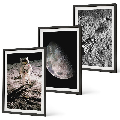 Set tablouri pentru dormitor Fotografie cu astronautul Lunii