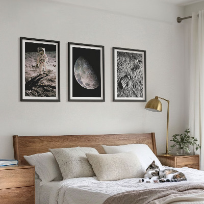 Set tablouri pentru dormitor Fotografie cu astronautul Lunii