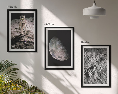 Set tablouri pentru dormitor Fotografie cu astronautul Lunii