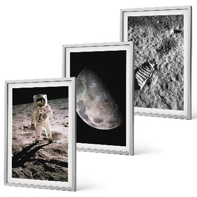 Set tablouri pentru dormitor Fotografie cu astronautul Lunii