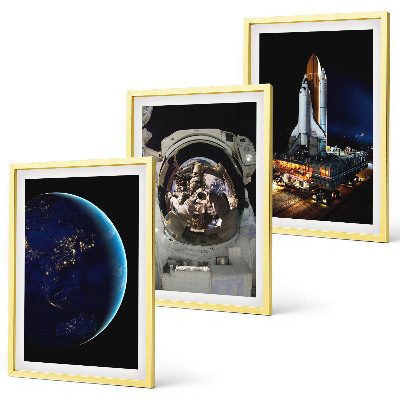 Set tablouri pentru dormitor Rachetă astronaut Space Earth