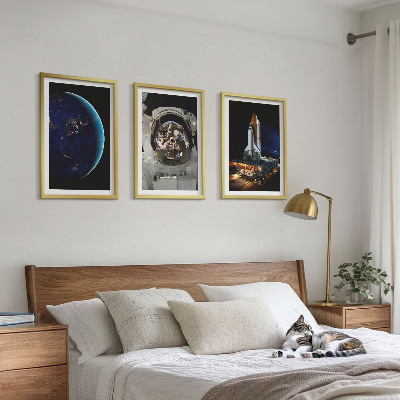 Set tablouri pentru dormitor Rachetă astronaut Space Earth