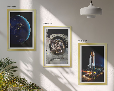 Set tablouri pentru dormitor Rachetă astronaut Space Earth