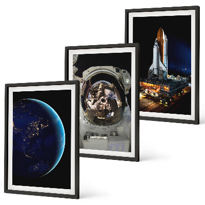Set tablouri pentru dormitor Rachetă astronaut Space Earth