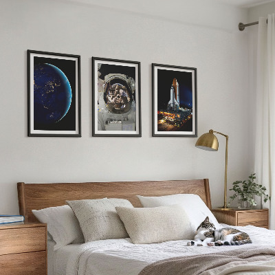 Set tablouri pentru dormitor Rachetă astronaut Space Earth