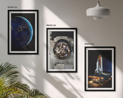 Set tablouri pentru dormitor Rachetă astronaut Space Earth