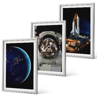 Set tablouri pentru dormitor Rachetă astronaut Space Earth