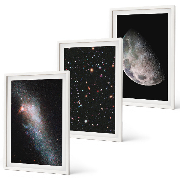 Set tablouri decorative Galaxii spațiale stele lună
