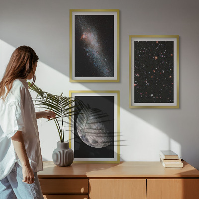 Set tablouri decorative Galaxii spațiale stele lună