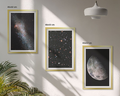Set tablouri decorative Galaxii spațiale stele lună